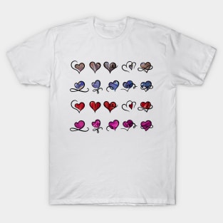 Chrome hearts - Holographic metallic hearts pattern sticker pack T-Shirt